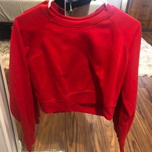 Red crop sweater